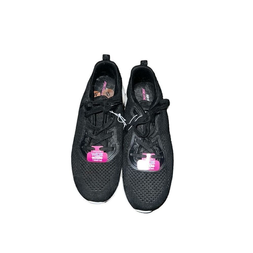 NWT SKECHERS Memory Foam Black Athletic Shoes Size 8 - Picture 2 of 5